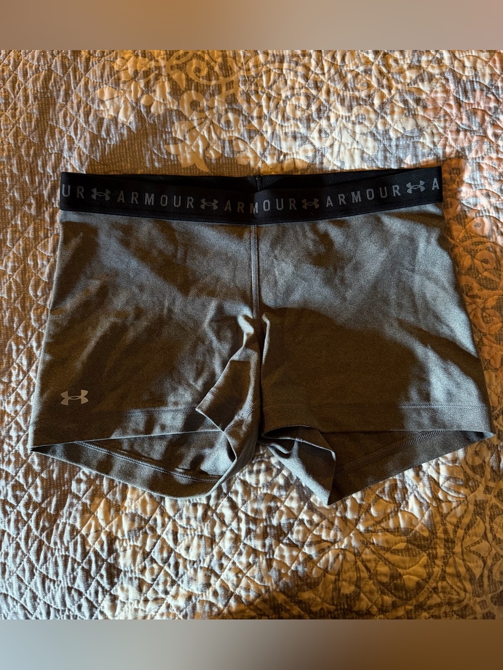 Under Armour Women's Black and Gray Athletic Bike Shorts